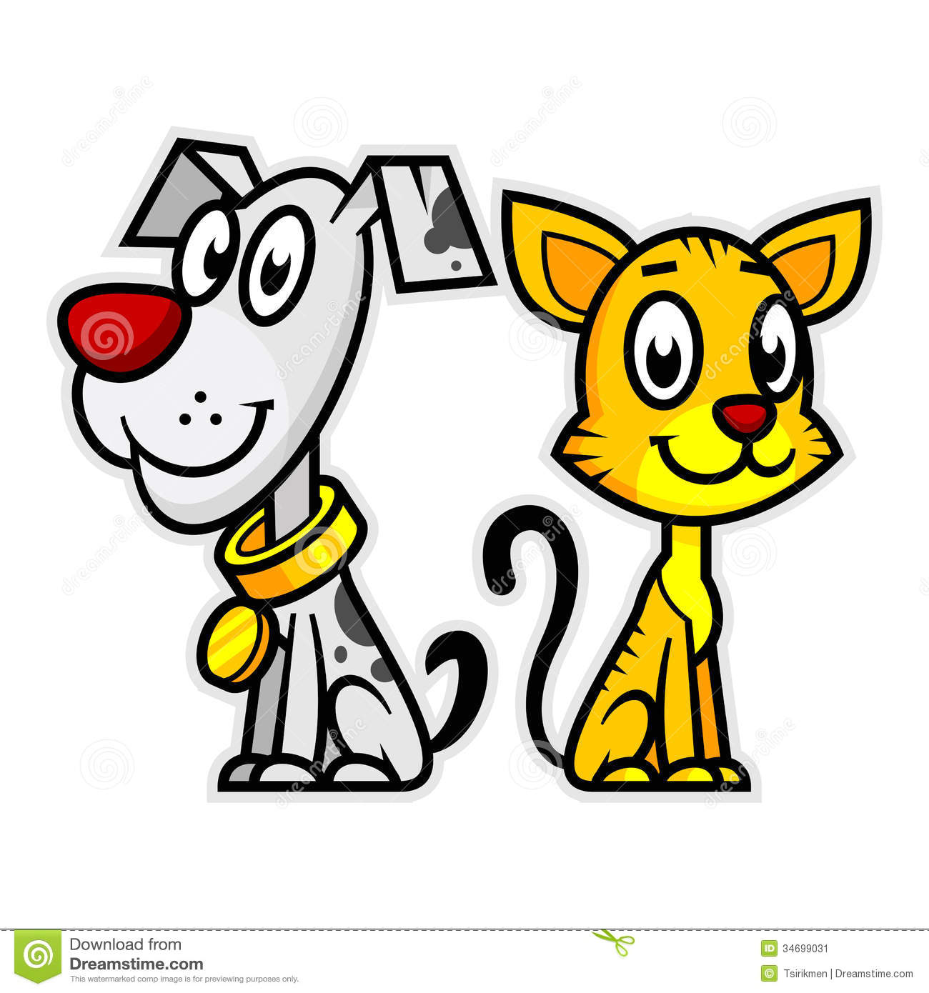 Smiling Dog And Cat Stock Image   Image  34699031