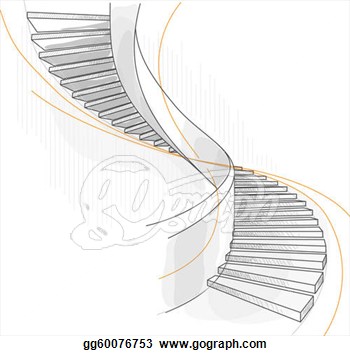 Eps Vector   Sketch Of A Spiral Staircase  Stock Clipart Illustration