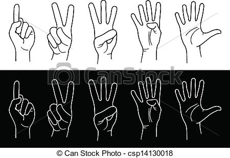 Vector Clip Art Of Hands And Fingers   Counting Hands From One To Five