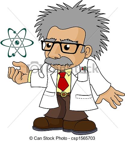 Vector   Illustration Of Nutty Science Professor   Stock Illustration