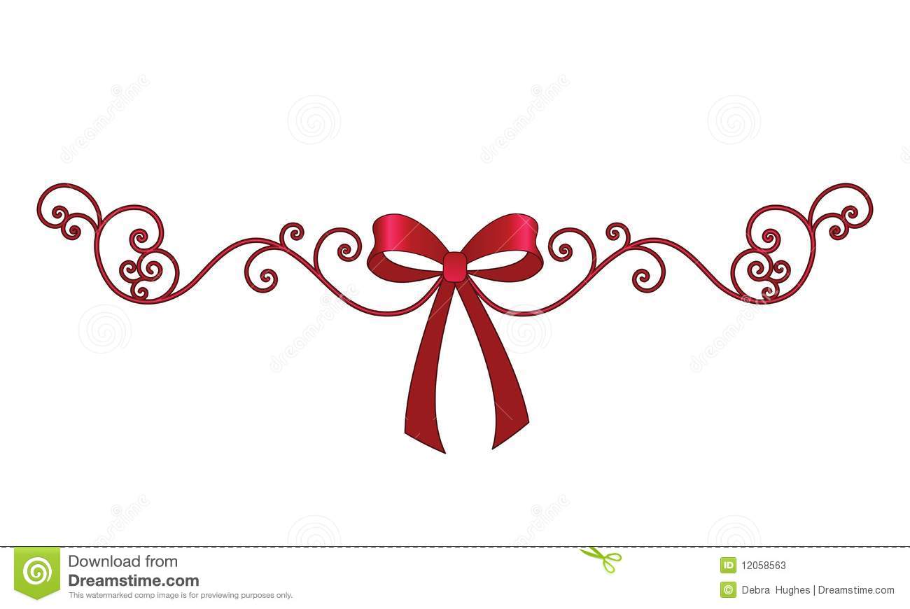 Bow With Elegant Coil Filigree Stock Photos   Image  12058563