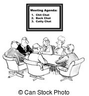 Chit Chat Agenda   Cartoon Of Businesspeople With Agenda To