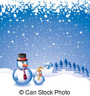 Two Snowmen   Vector Design With Two Snowmen