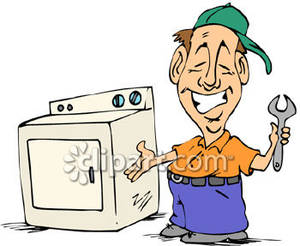 Cartoon Of An Appliance Repairman   Royalty Free Clipart Picture