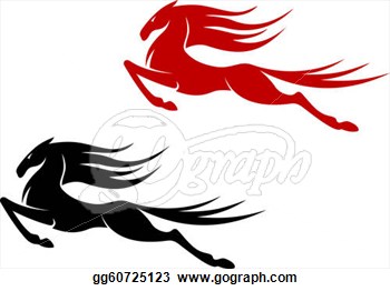 Clip Art   Fast Jumping Horse For Equestrian Sports Design  Stock