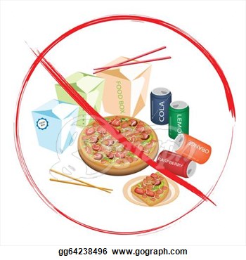 Clip Art   On Eat Sweet Drinks And Fast Food  Stock Illustration