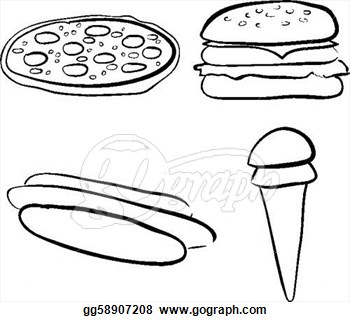 Clip Art Vector   Doodle Fast Food  Stock Eps Gg58907208   Gograph