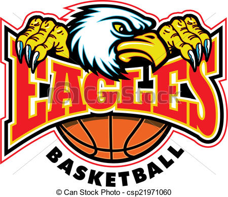 Clip Art Vector Of Eagles Basketball Design With Mascot And Talons