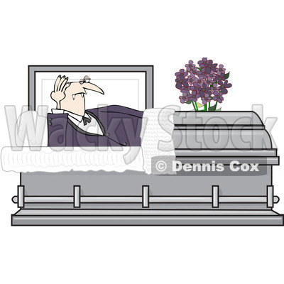 Clipart Vampire Rising In A Coffin Casket   Royalty Free Vector
