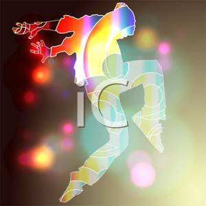 Colorful Cartoon Of A Hip Hop Dancer Dancing In Bright Lights
