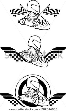 Go Cart Carting Racing Race Karts   Stock Vector