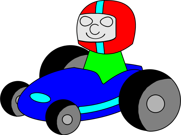 Man Racing Car Cartoon   Vector Clip Art