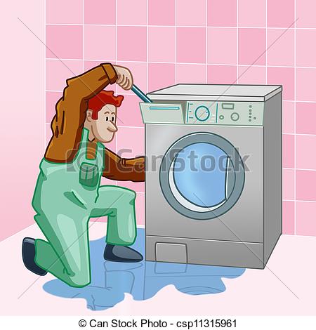 Stock Illustration Of Washing Machine Repairer   Technician Who Is