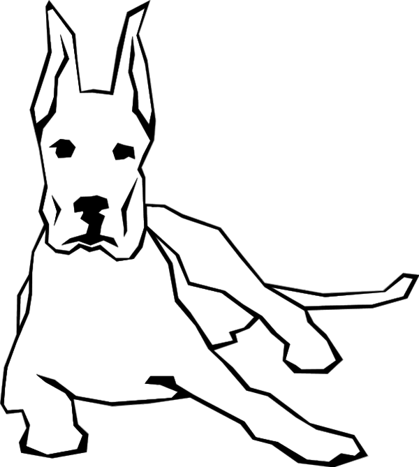 Dog Sitting And Staareing   Vector Clip Art