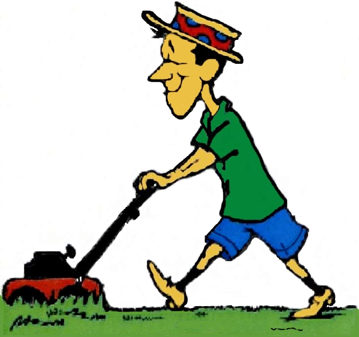 Lawn Care Cartoon Cartoon Of Man In Straw Hat