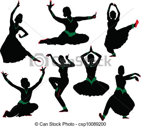 Silhouettes Of Dancers  Traditional Indian Dance 