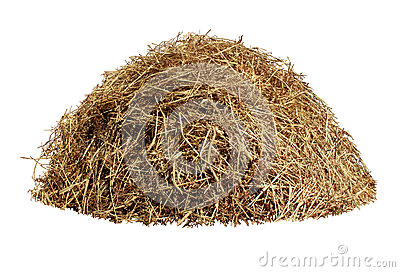 Hay Pile Isolated On A White Background As An Agriculture Farm And