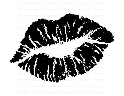 Kiss Lips Clip Art Black And White