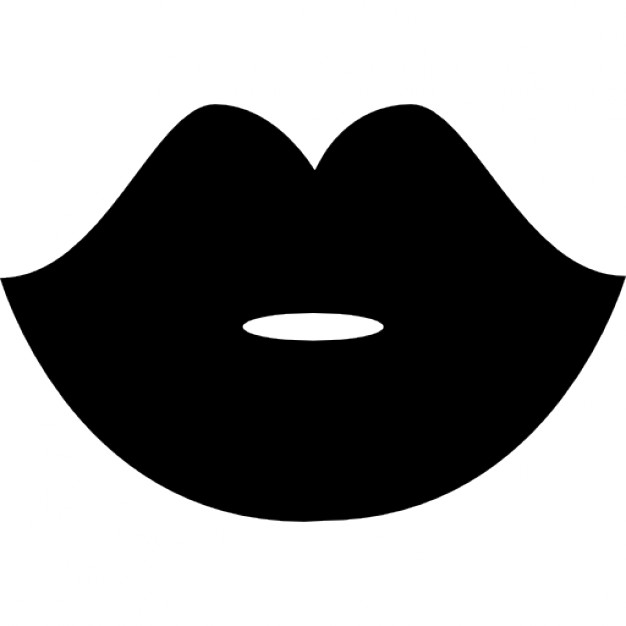 Woman Black Lips Shape Icons   Free Download