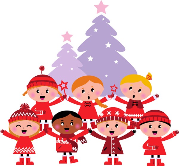 Christmas Choir Carols Christmas Trees Choir Stars Illustration Vector