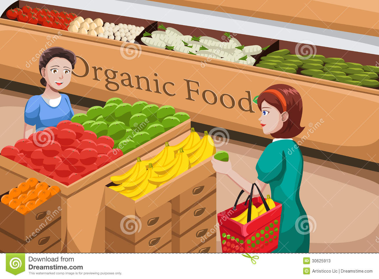     Of People Shopping At An Organic Food Aisle In A Grocery Store