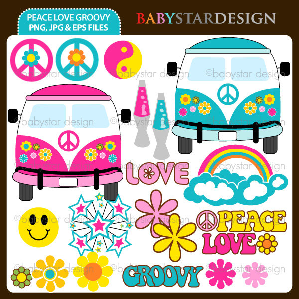 Home Clipart Sets Peace Love And Groovy