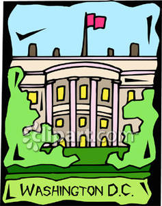 Of The White House In Washington D C   Royalty Free Clipart Picture