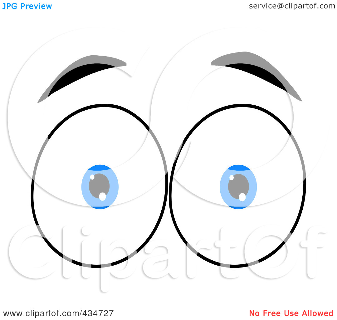Rf  Clipart Illustration Of A Surprised Pair Of Blue Eyes By Hit Toon