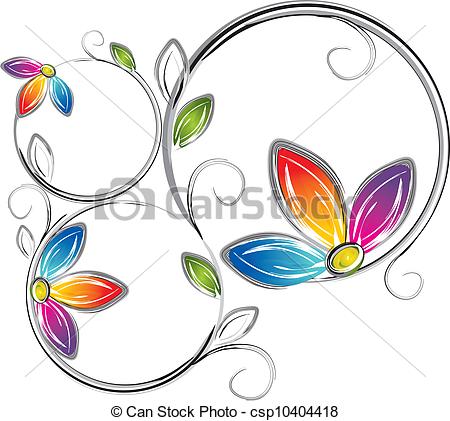 Vector Clip Art Of Fancy Flower Frame Csp10404418   Search Clipart