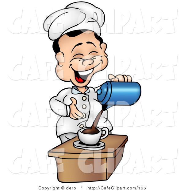 Clip Art Of A Laughing Chef Pouring Coffee By Dero    166