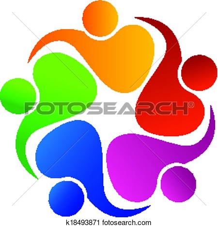 Clipart   Teamwork Friendly People Logo  Fotosearch   Search Clip Art