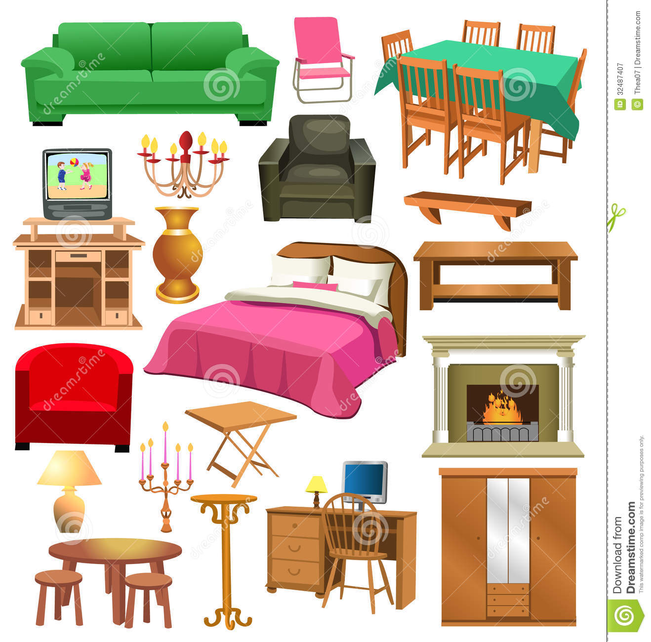 Living Room Background Clipart Vector Set Of Living Room