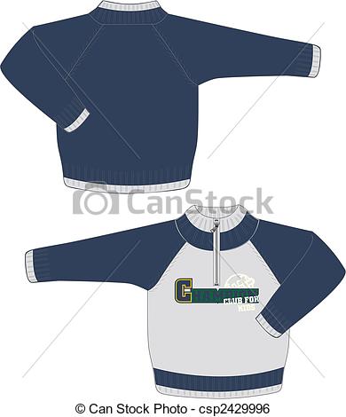 Vector   Boys Sweater Jacket   Stock Illustration Royalty Free