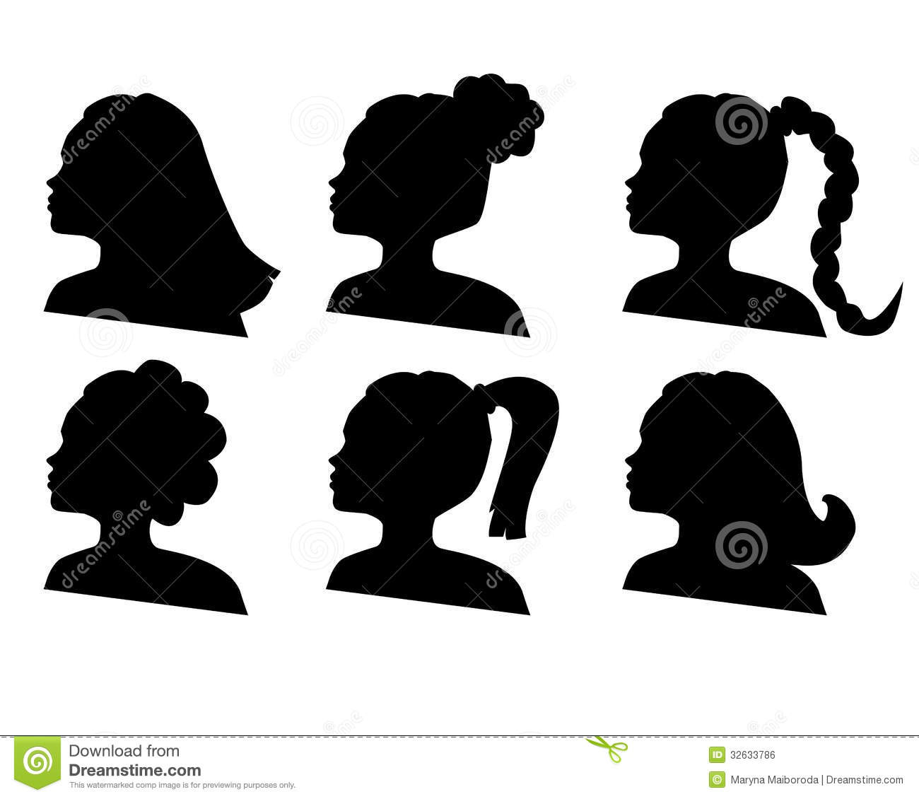 African Hair Silhouette Vector Silhouettes Of Hairdo