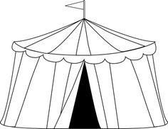Carnival Clip Art       Circus Tent Clip Art Image   Black And White