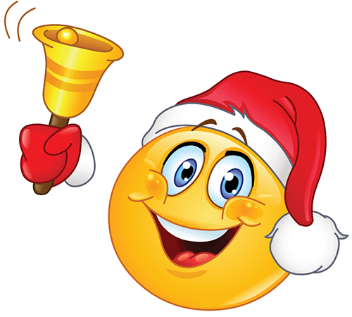 Christmas Smiley Ringing A Bell   Facebook Symbols And Chat Emoticons