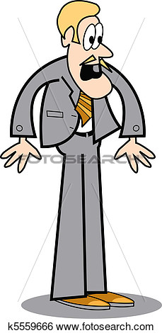 Clip Art Of Business Man With Surprised Look K5559666   Search Clipart    