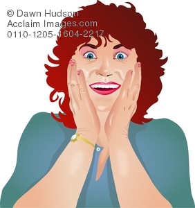 Clipart Illustration Of A Portrait Of A Woman With A Surprised Look On