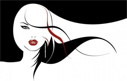 Gothic Silhouette Clip Art   The Complexity Of Women Hair Cool Vector    
