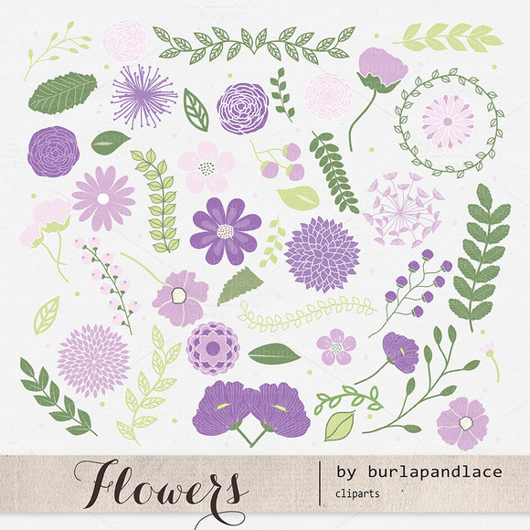 Purple Lavender Flower Clipart