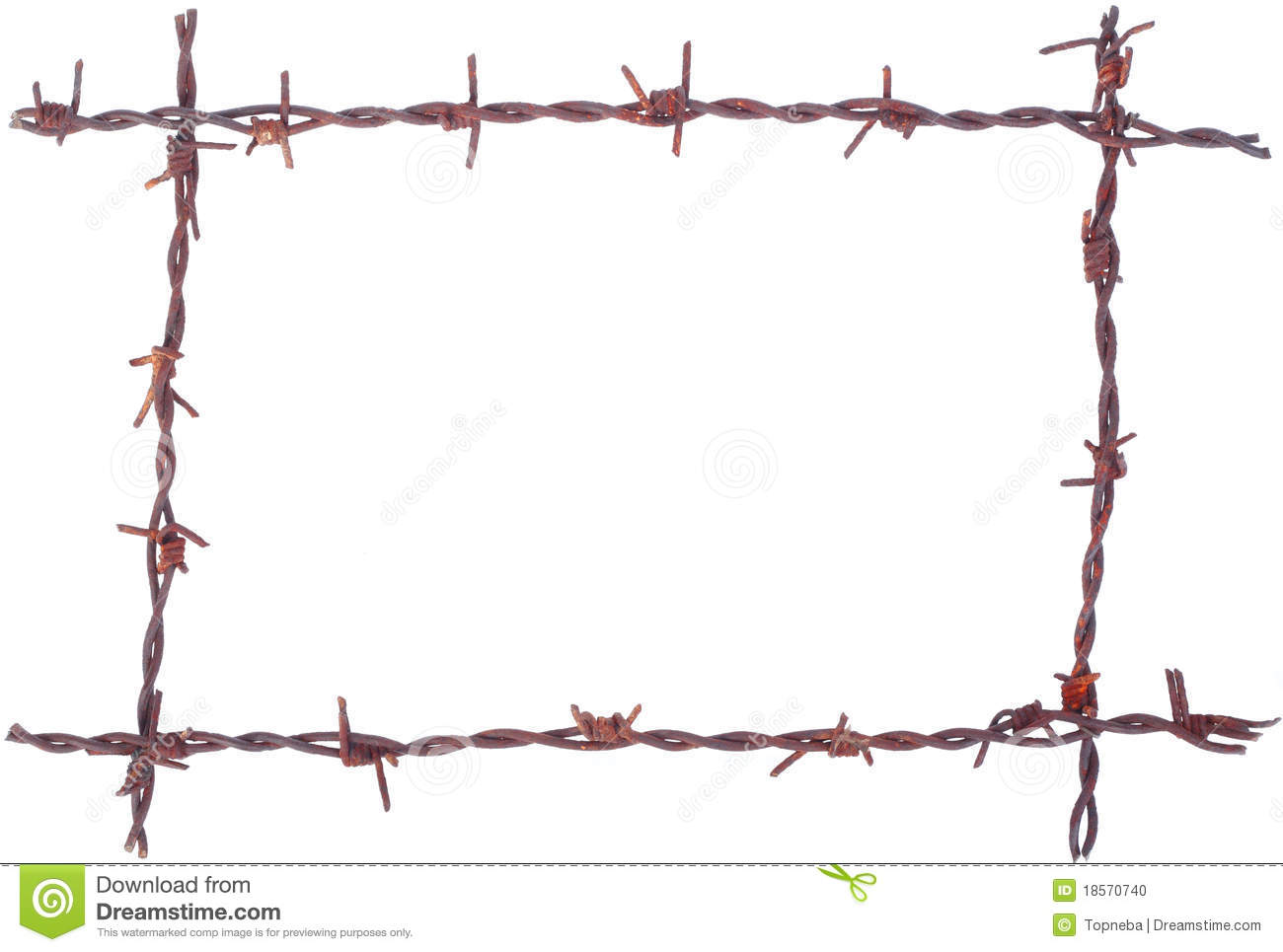 Rusty Barbed Wire Frame Stock Photo   Image  18570740