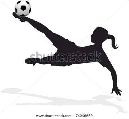 Women S Soccer Player Bicycle Kick Stock Vector Illustration 74246659
