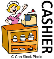 Fast Food Cashier Worker   An Image Of A Waitress Working At