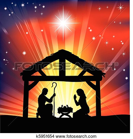 Clipart   Traditional Christian Christmas Nativity Scene  Fotosearch