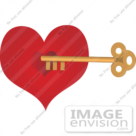 Heart Key Clip Art  33472 Clipart Of A Deep Red