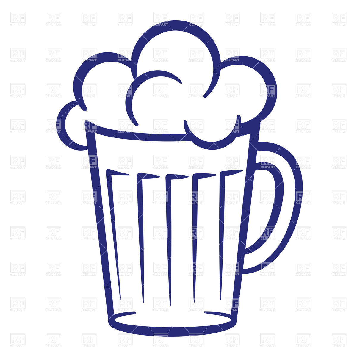 Simple Mug Of Beer With Foam 6841 Silhouettes Outlines Download