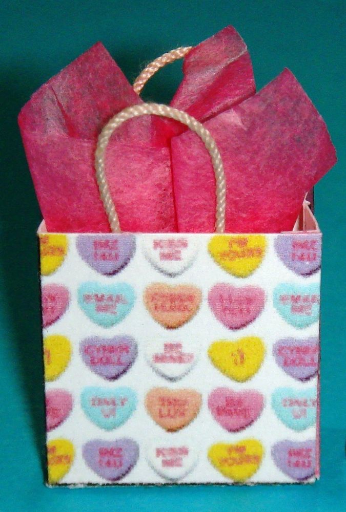 Miniature Valentine S Day Gift Bag Valentine S Day Candy Hearts   Ebay