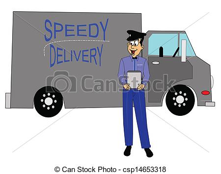Delivery Driver Clipart Vector   Speedy Delivery Truck