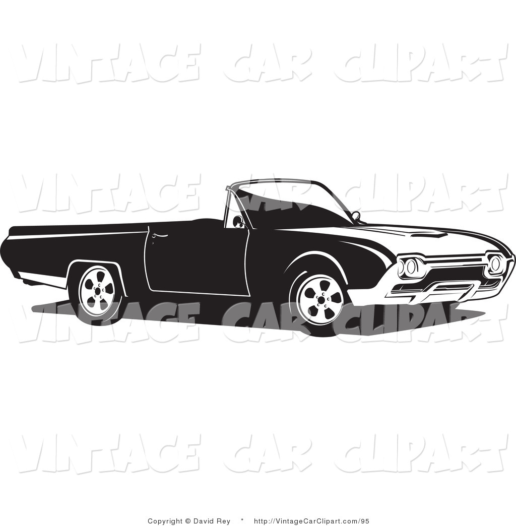 Ford Van Clipart Black And White Convertible Ford Thunderbird
