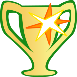 Prize Cup Trophy Victory Medallion Stars   Vector Clip Art